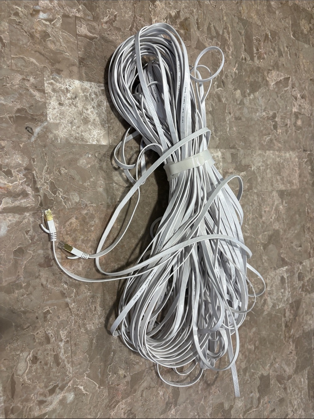 150’ White Flat Ethernet Cable Bundle